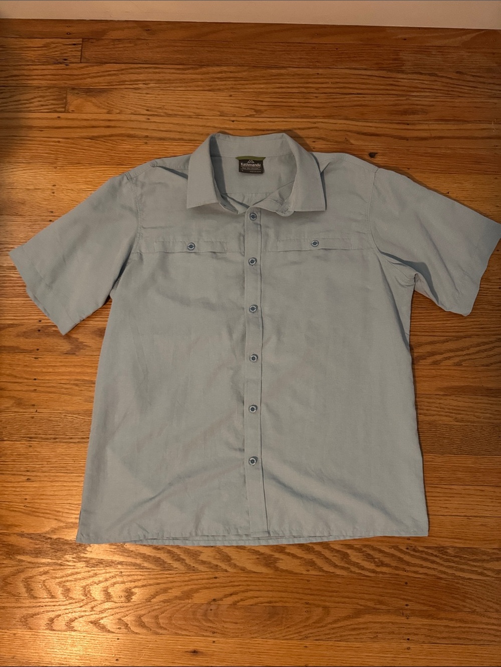 Kathmandu Light Blue Short-Sleeve Button-Down Shirt